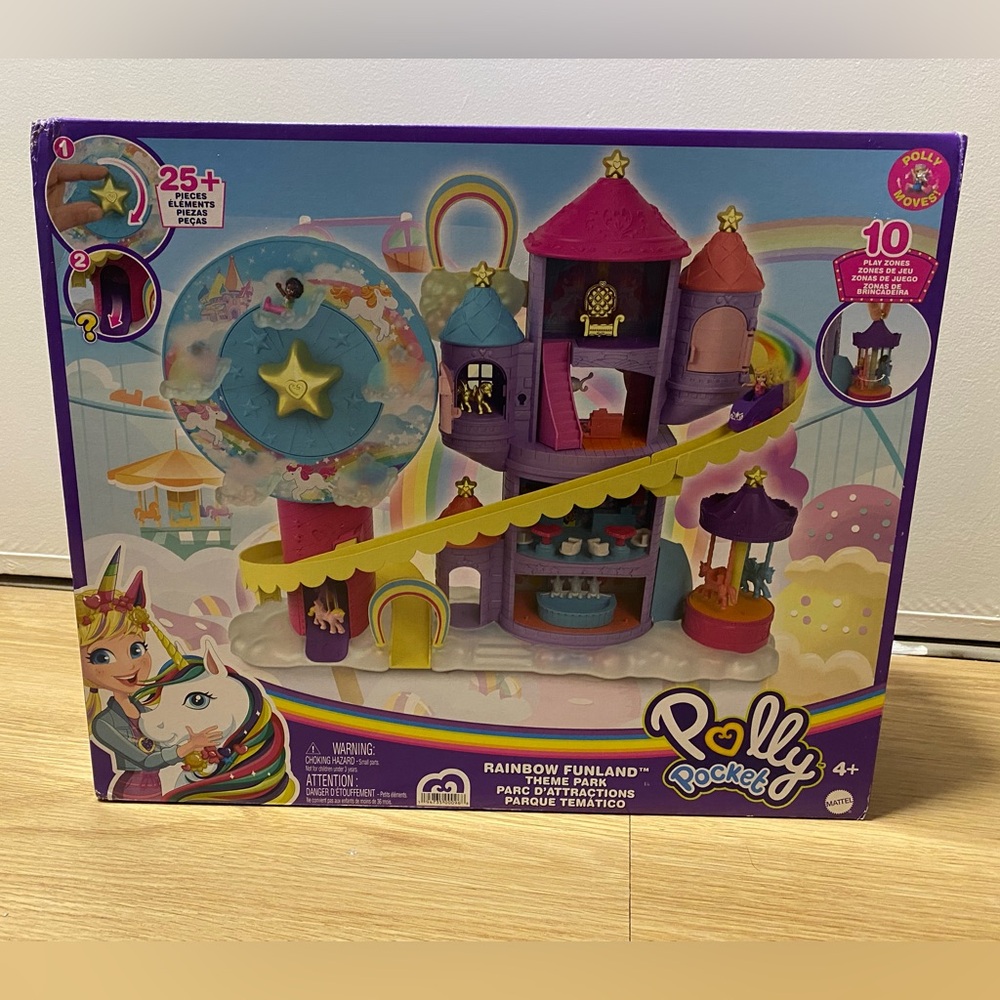 Polly pocket Rainbow Funland Theme Park New In Box
